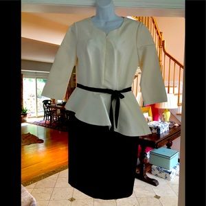 Andrew GN off white and black silk dress.